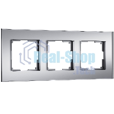 Рамка на 3 поста Senso (серебряный, стекло soft-touch) W0033106