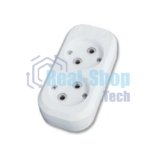 Колодка удлинителя 2-м АВС-пл. без заземл. UNIVersal E202