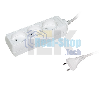 Удлинитель 3х3 м без заземл. 10А IP20 У3 2P ИЭК WYP10-06-03-03-N