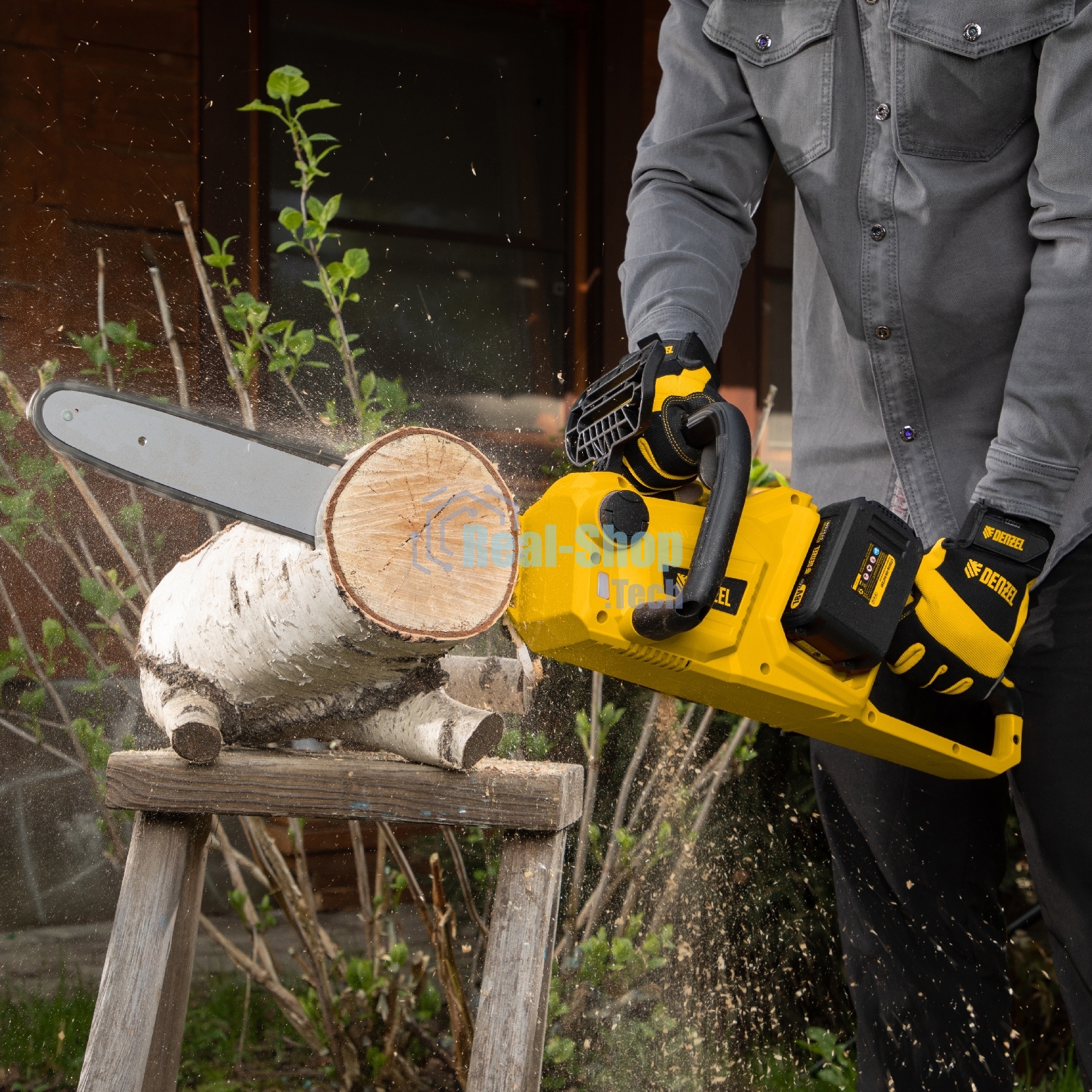 Цепная пила аккумуляторная бесщет. Denzel RCS400-36, Li-ion, 36 В, 4 А·ч, шина 400 мм/58610