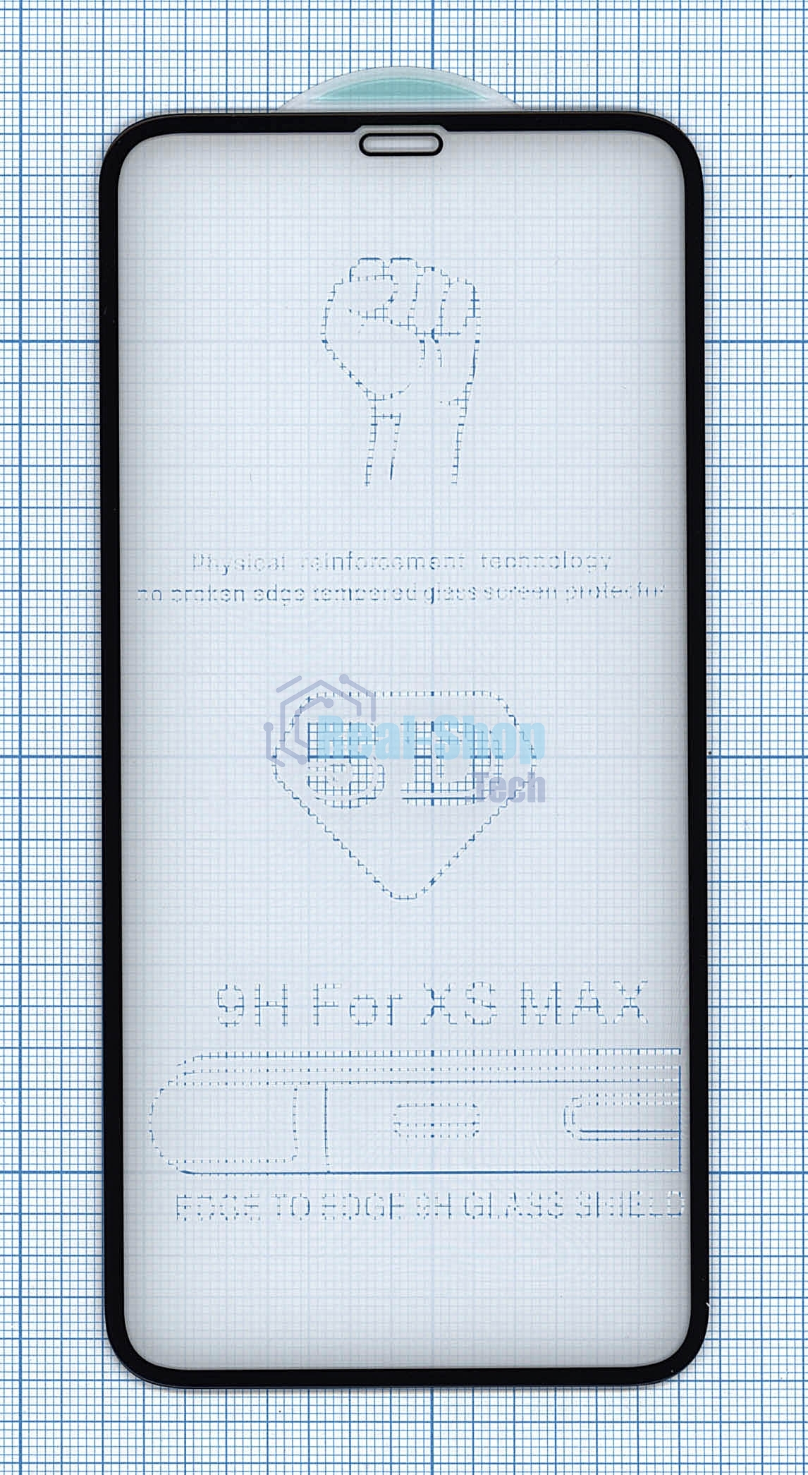 Защитное стекло 5D для Apple iPhone XS Max черный