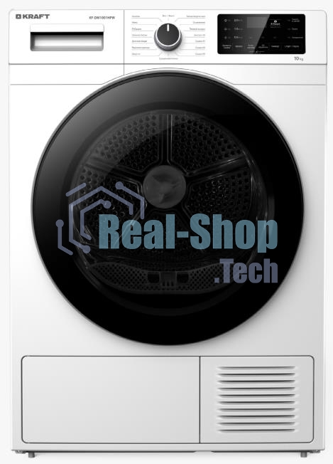 Сушильная машина Kraft KF-DM1001HPW белый, 10 кг, сушка - тепловой насос, программ - 15, 60 x 84 x 62 см
