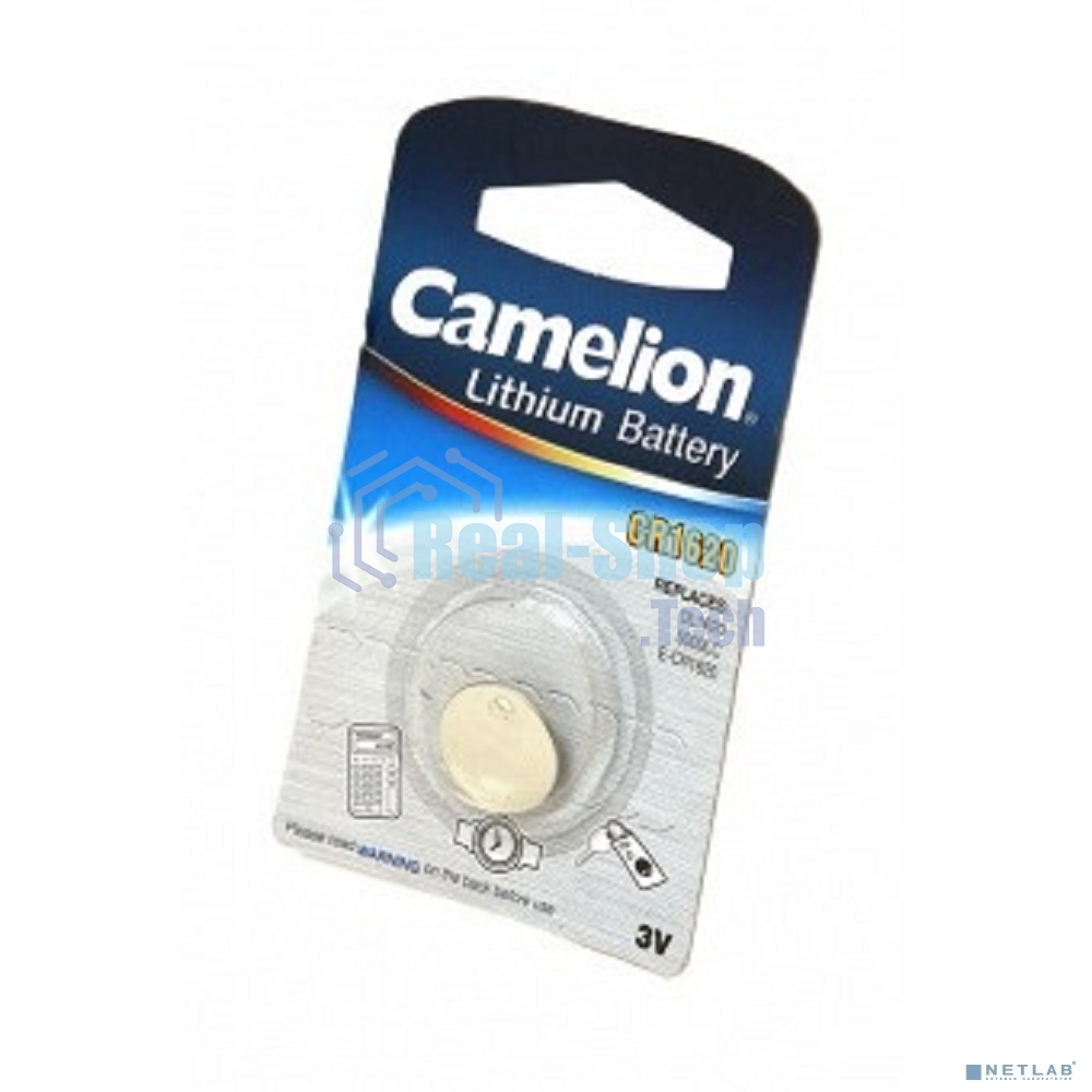 Батарейка литиевая Camelion CR1620 BL-1 (CR1620-BP1, 3V)