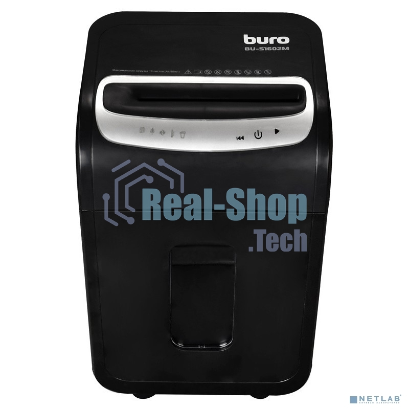 Шредер Buro Office BU-S1602M (секр.P-5)/фрагменты/16лист./30лтр./пл.карты/CD