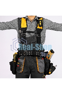 Пояс монтажника усиленный Denzel с лямками, сумки поясные, держатель для молотка