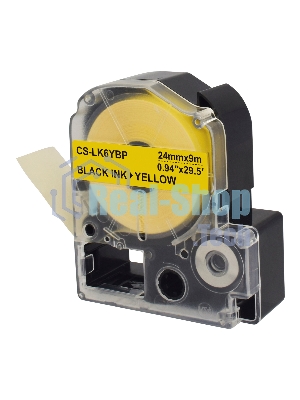Картридж ленточный Cactus CS-LK6YBP черный шрифт, желтый фон (24 мм, 9 м) для Epson LW700/LW600P/LW1000P/Z700/Z900