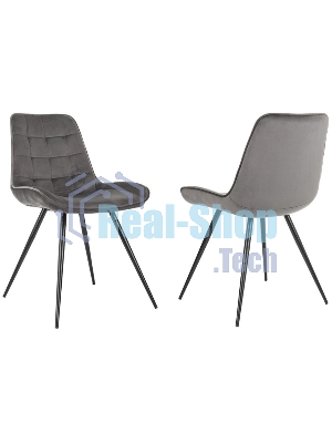 Стул для дома Бюрократ CH-K2_2 комплект 2 шт т.серый Holland 18 металл черный на ножках