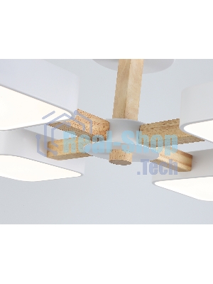 Светильник Ambrella light FL4879/4 WH/WD белый/дерево 72W 3000-6000K D610*160 (без ПДУ)