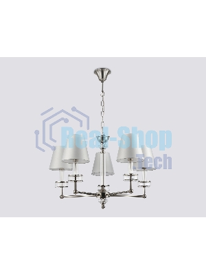 Люстра Ambrella light LH71001/5 BN/WH никель/белый E14*5 max 40W D670*1130