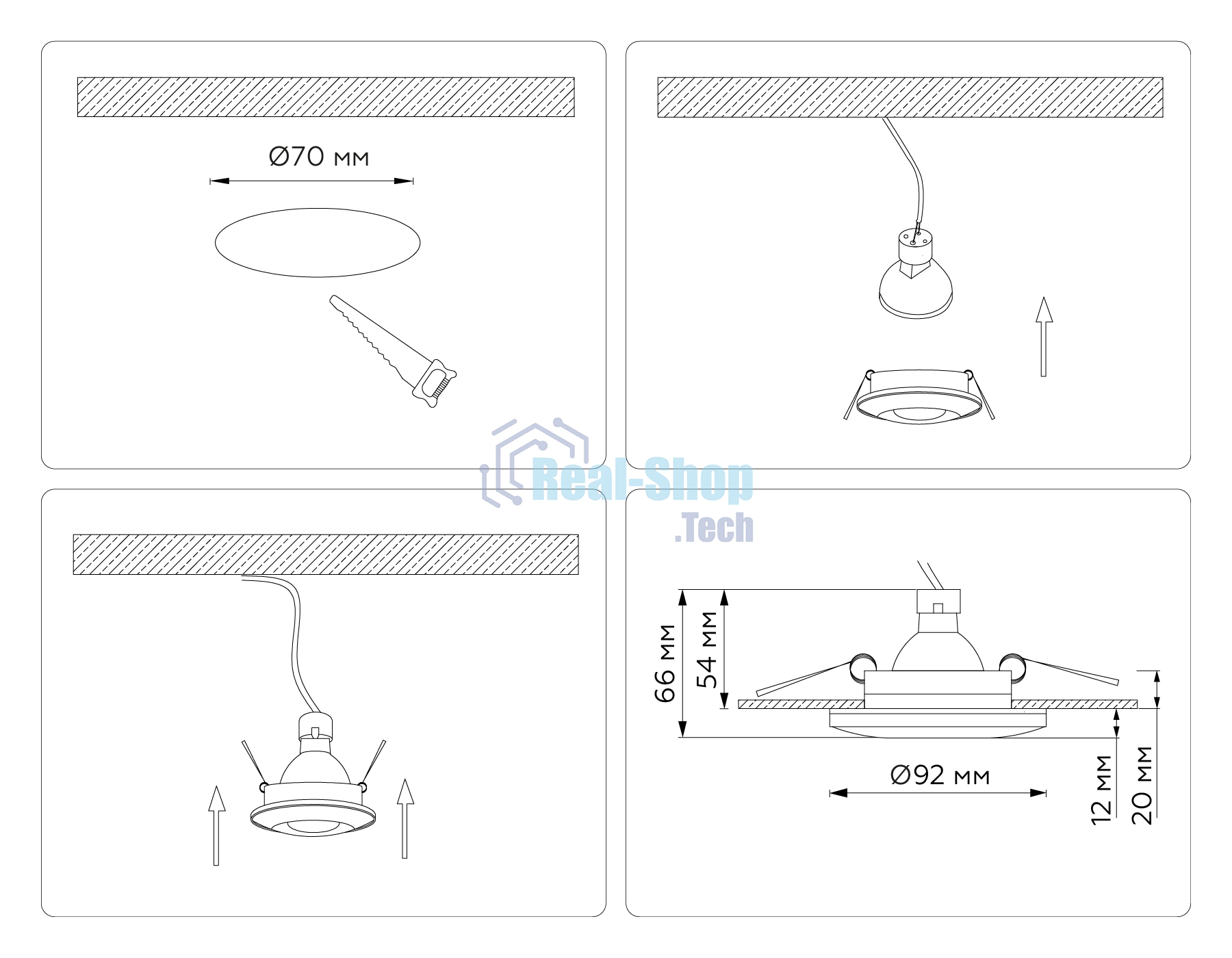 Светильник Ambrella light TN3201 BK черный GU5.3 D92*32