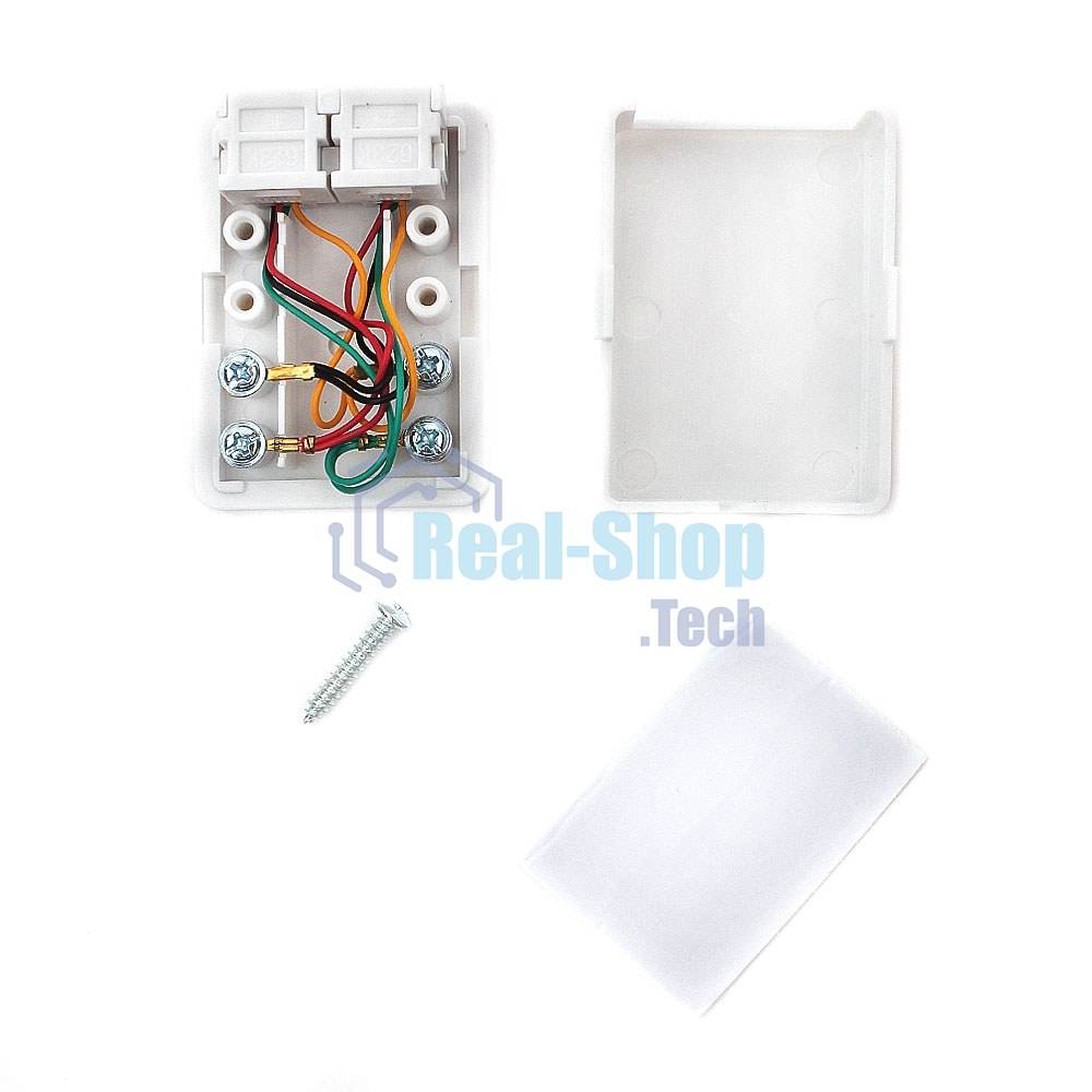 Розетка телефонная TA-102 RJ-11 (6P4C) внешняя 2 порта, белая