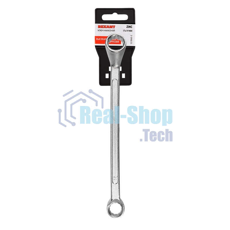 Ключ накидной коленчатый Rexant 17х19 мм, хром