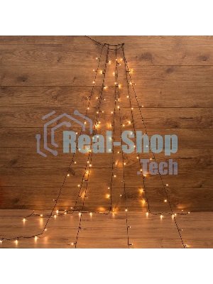 Елочная гирлянда с кольцом, 7 нитей по 1,8 метра, цвет диодов теплый белый, не соединяется