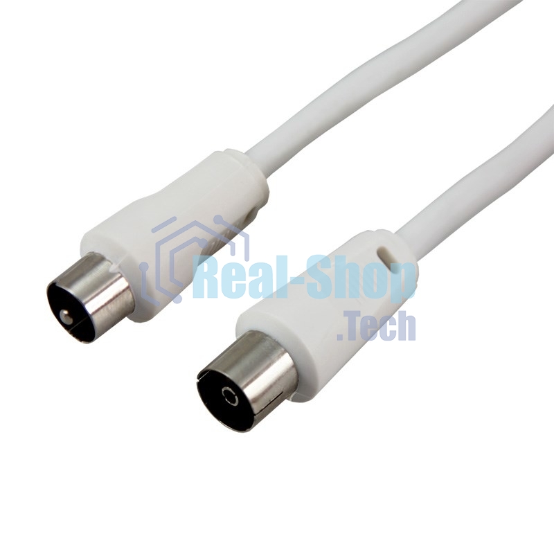 Шнур ТВ гнездо - ТВ штекер, длина 10 м етров, белый Rexant