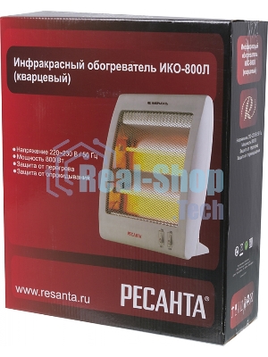 Обогреватель инфракрасный Ресанта ИКО-800Л, белый, кварцевый, 800 Вт, 8 м2 (67/5/9)