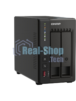 SMB QNAP TS-253E-8G NAS, 2-tray w/o HDD. 2xHDMI-port. 4-core Celeron J6412 2-2.6 GHz, 8Gb DDR, 2x2.5Gb LAN, 2 x M.2 2280 PCIe Gen 3 x2, 2x USB 3.2 Gen 2 (10Gbps) Port, 2x USB 2.0 port