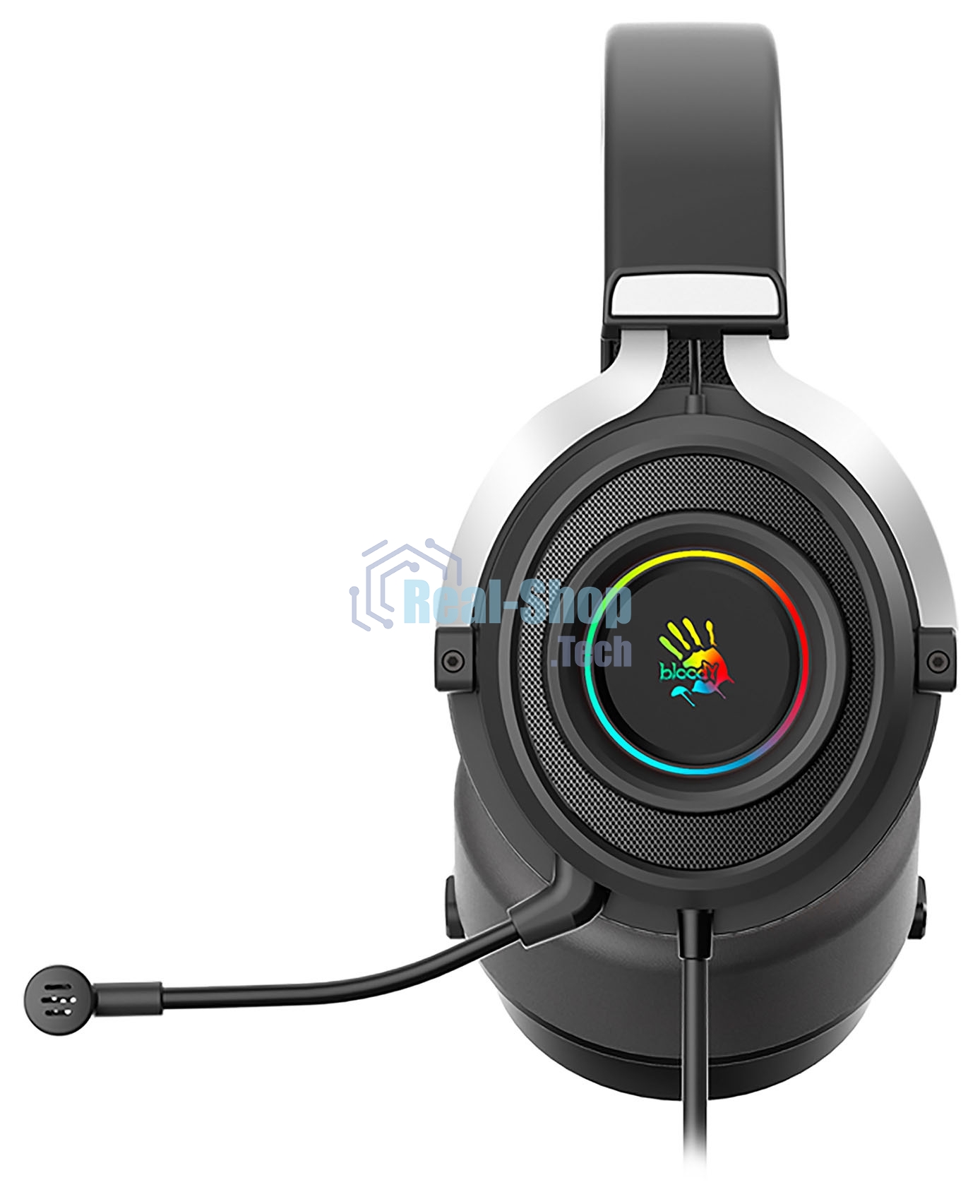 Гарнитура проводная с микрофоном A4Tech Bloody G535P черный/серебристый 2м мониторные оголовье (G535P 4PIN+USB/BLACK+SILVER)