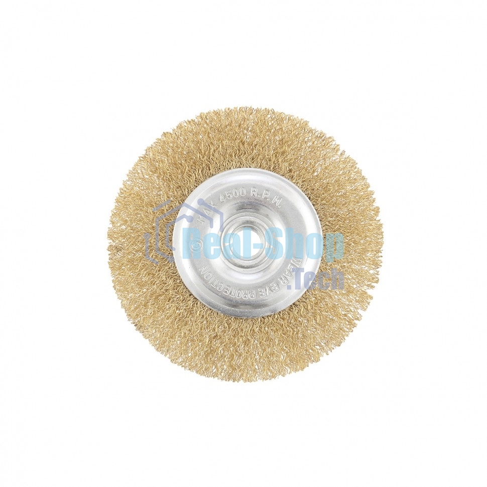 Щетка Matrix для УШМ, 125 мм, М14, плоская, латунированная витая проволока