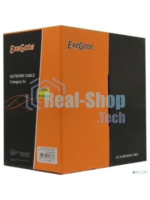 Кабель ExeGate UTP 4 пары кат.5e медь, 25AWG, бухта 305м, серый, PVC