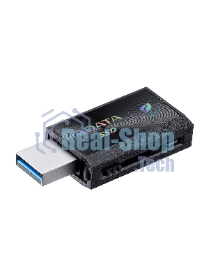 Внешний SSD ADATA SC730, 1TB, USB 3.2 Gen 2 Type-A/Type-C, R/W 600/600, черный
