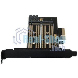 Адаптер Gembird для двух SSD M.2 (NVMe+SATA) в разъем PCI-e MF-PCIE-NVME-SATA, коробка