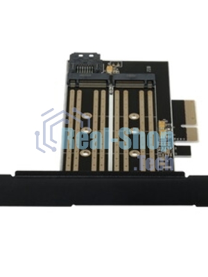 Адаптер Gembird для двух SSD M.2 (NVMe+SATA) в разъем PCI-e MF-PCIE-NVME-SATA, коробка