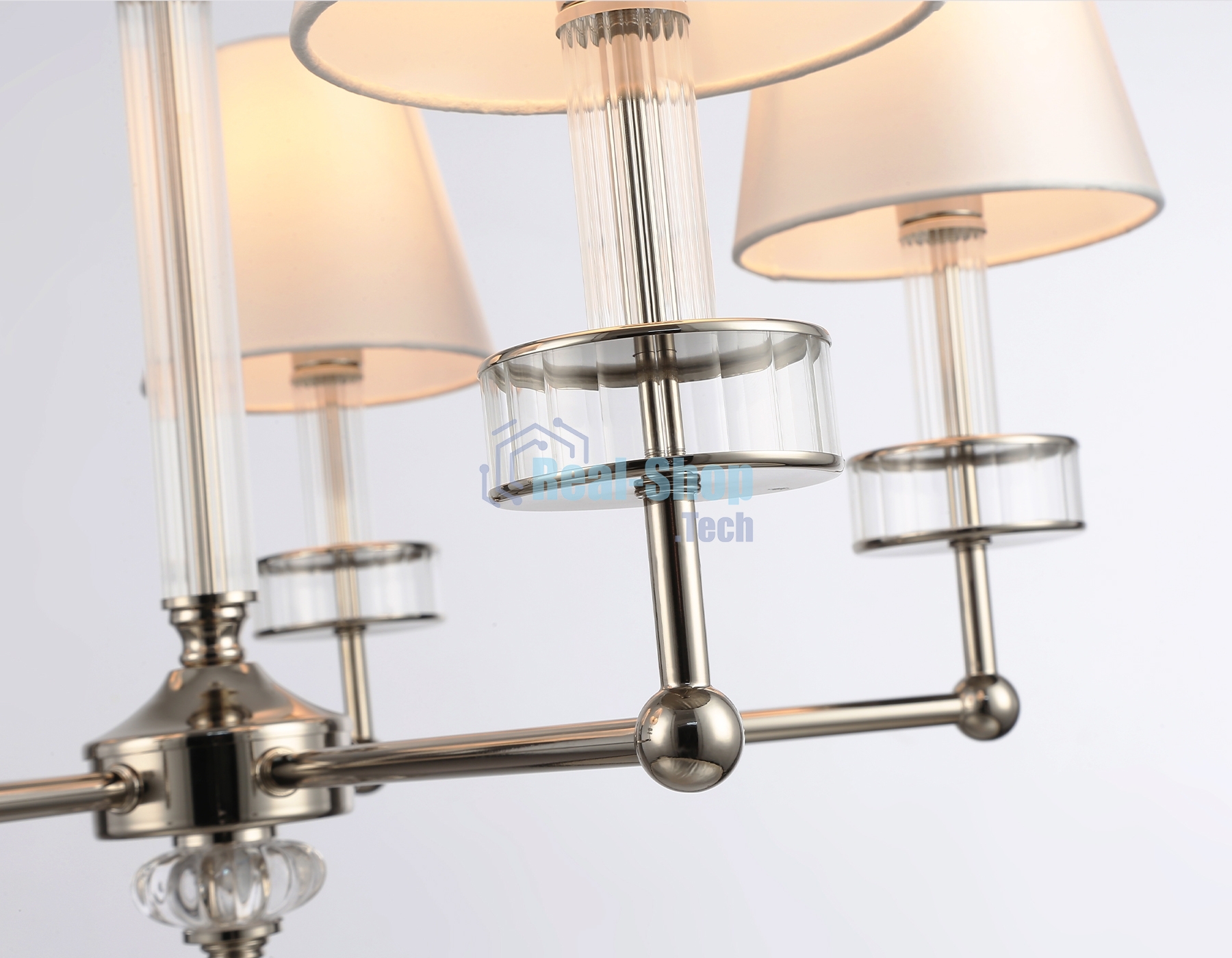 Люстра Ambrella light LH71001/5 BN/WH никель/белый E14*5 max 40W D670*1130