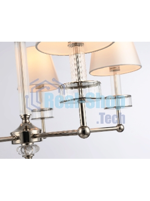 Люстра Ambrella light LH71001/5 BN/WH никель/белый E14*5 max 40W D670*1130