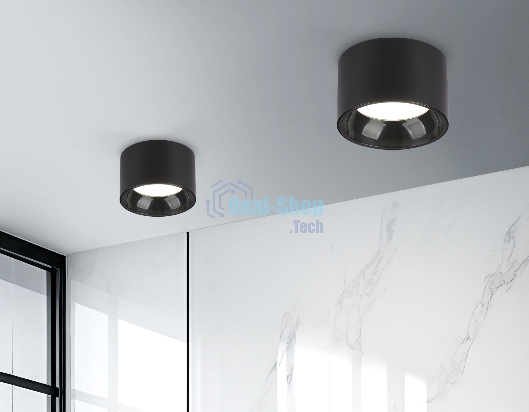 Светильник Ambrella light TN52894 SBK/GBK черный песок/черный глянец GX53 max 12W D97*60