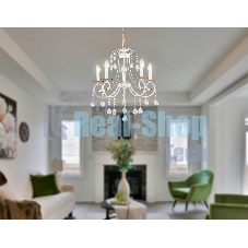 Светильник Ambrella light TR4916/5 WH/GD белый/золото E14/5 max 40W D550*860