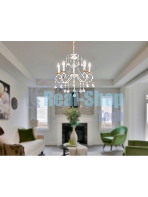Светильник Ambrella light TR4916/5 WH/GD белый/золото E14/5 max 40W D550*860