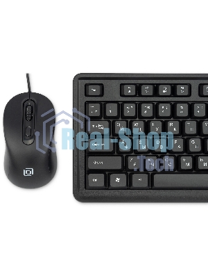 Комплект клавиатура+мышь Oklick S605 проводной, USB, 2400 DPI, чёрный