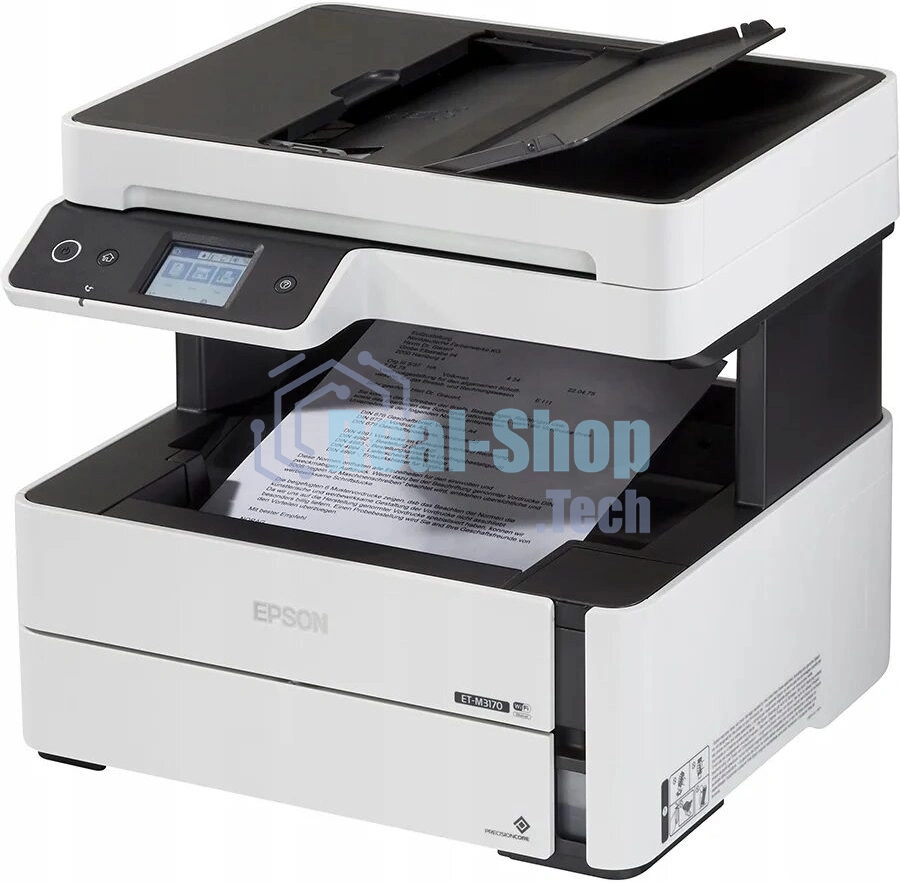 МФУ струйный Epson M3170 (C11CG92501), A4, ч/б, печ. до 39 стр/мин., 2400 x 1200 dpi (печать) 1200x2400dpi (скан.), USB, RJ-45, Wi-Fi, Air Print