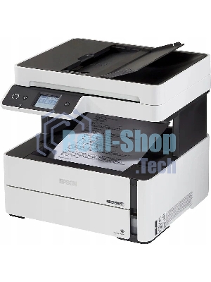 МФУ струйный Epson M3170 (C11CG92501), A4, ч/б, печ. до 39 стр/мин., 2400 x 1200 dpi (печать) 1200x2400dpi (скан.), USB, RJ-45, Wi-Fi, Air Print