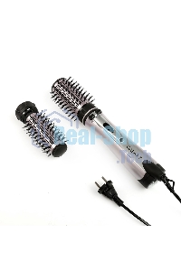 Фен-расческа Galaxy Line GL 4404, сиреневый с черным, 1200 Вт, 2 насадки (диаметр 50 мм и 30 мм), 2 направления вращения насадок, 2 скоростных режима, керамическое покрытие насадок, функция 