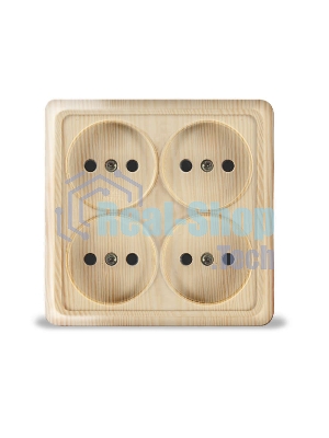 Розетка 4-м ОП Олимп без заземл. квадрат сосна UNIVersal 1176