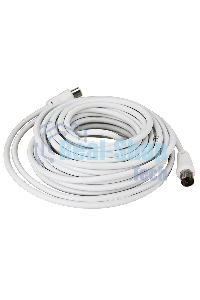 Шнур ТВ гнездо - ТВ штекер, длина 10 м етров, белый Rexant