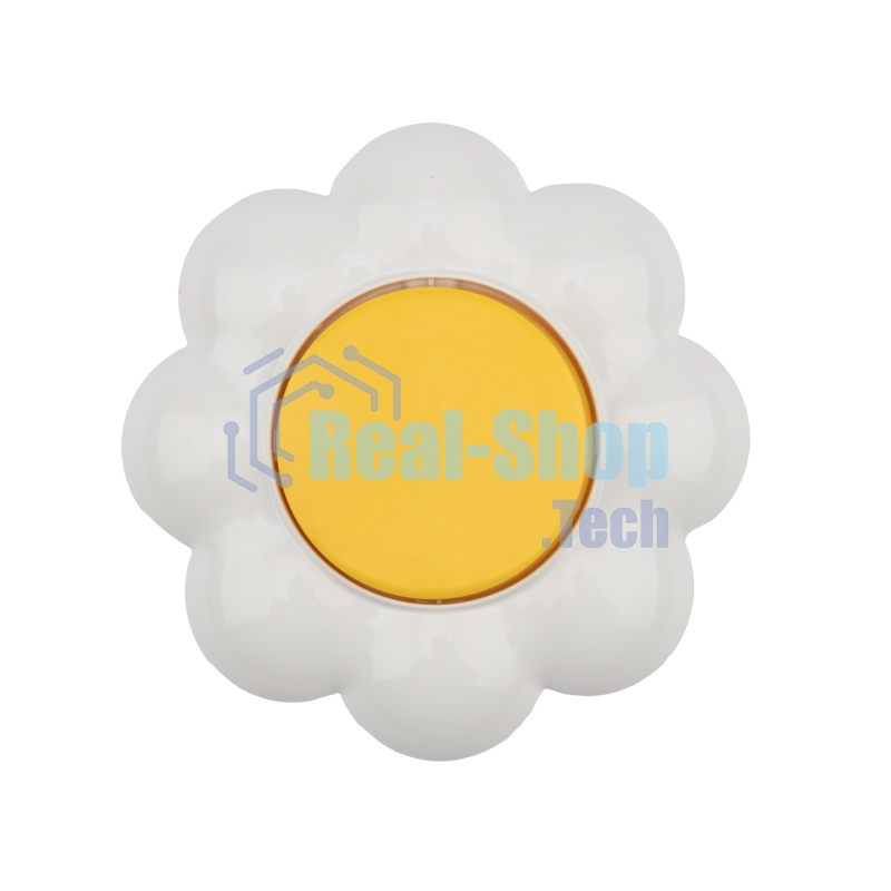 Выключатель одноклавишный Kranz HAPPY Ромашка скрытой установки, желтый/белый