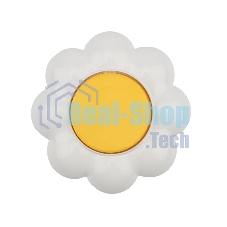 Выключатель одноклавишный Kranz HAPPY Ромашка скрытой установки, желтый/белый