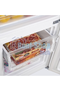 Холодильник Maunfeld MFF144SFW белый глянц. двухкамерный 154/52л морозилка снизу, ручная разморозка