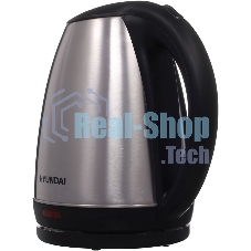 Чайник электрический Hyundai HYK-S1030 1.7 л, 2200 Вт, серебристый матовый/черный (корпус: металл)