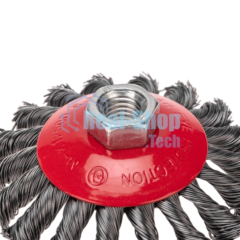 Щетка коническая для УШМ Kranz плетеные пучки стальной проволоки 100 М14