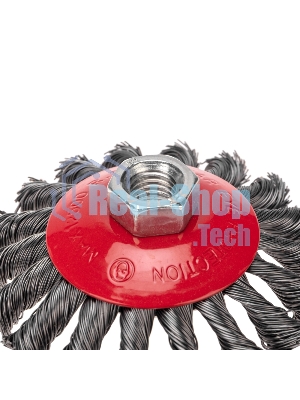 Щетка коническая для УШМ Kranz плетеные пучки стальной проволоки 100 М14