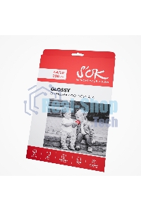 Фотобумага S'OK глянцевая, формат А4, плотность 200г/м2, 50 листов SA4200050G