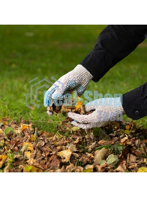 Перчатки трикотажные, с ПВХ точкой, 5 пар в упаковке, 7 класс Россия