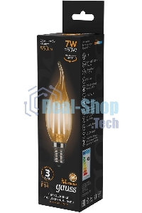 Лампа светодиодная Filament Свеча на ветру E14 7Вт 2700К Gauss 104801107