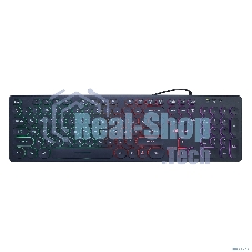 Клавиатура проводная Oklick 420MRL черный USB slim Multimedia LED