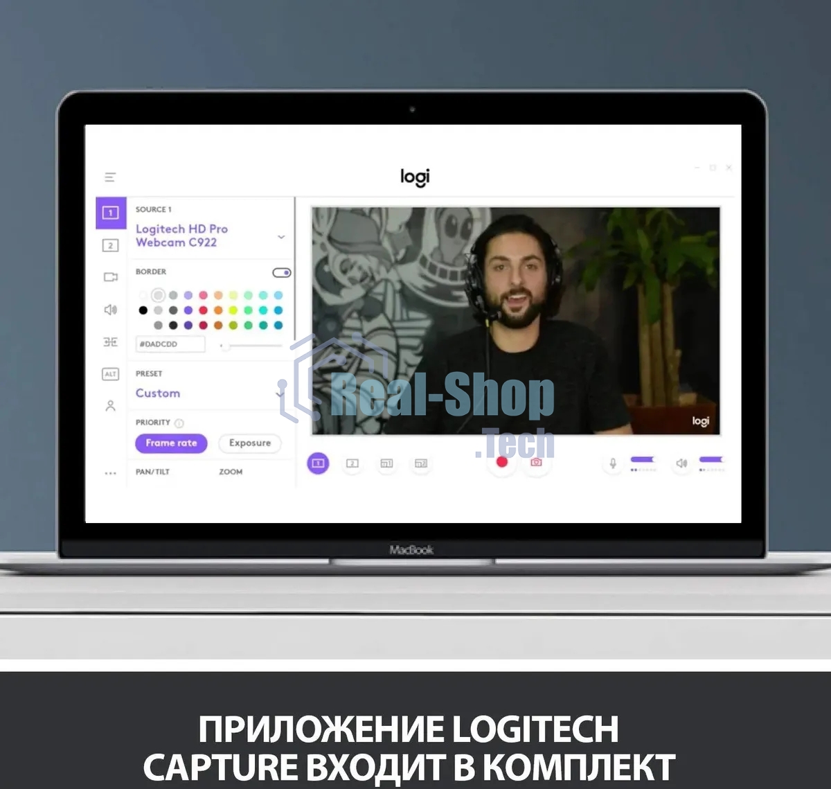 Веб-камера Logitech C920 HD Pro Webcam (Full HD 1080p/30fps, автофокус, угол обзора 78°, стереомикрофон, кабель 1.5м) (арт. 960-000998, M/N: VU0062)