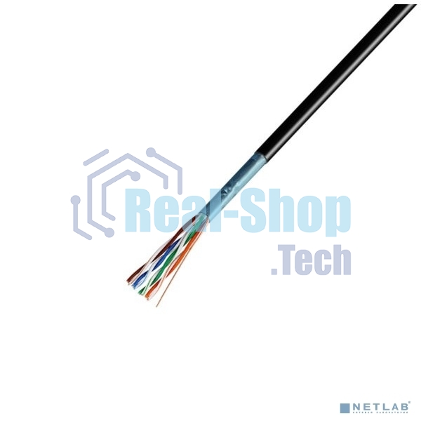 Кабель витая пара Rexant F/UTP, cat.5e, ZH нг(А)-HF, 4PR, 24AWG, внешний, черный, 305 м
