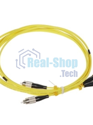Патч-корд волоконно-оптический Hyperline FC-D2-9-FC/UR-FC/UR-H-1M-LSZH-YL(шнур) SM 9/125 (OS2), FC/UPC-FC/UPC, 2.0 мм, duplex, LSZH, 1 м